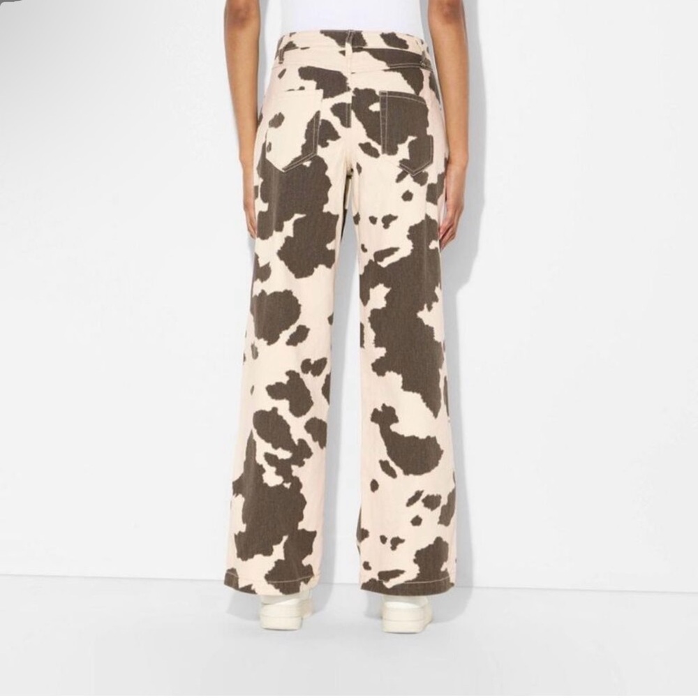 Women’s Wide Leg Utility Pants - Wild Fable - Cow Pattern XXS